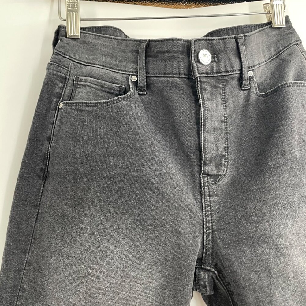White House Black Market Black Skinny Cuffed Rhinestone Jeans Womens Size 2 - Picture 4 of 8